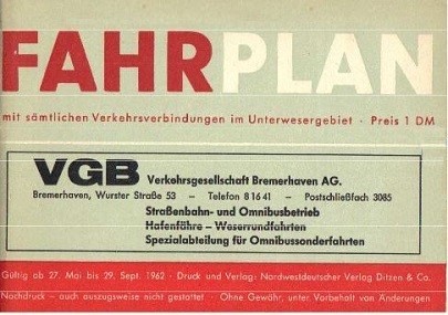 Fahrplan 1962